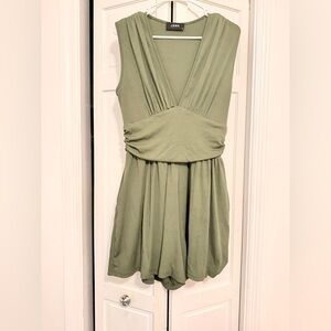 Cider Olive Ribbed Romper